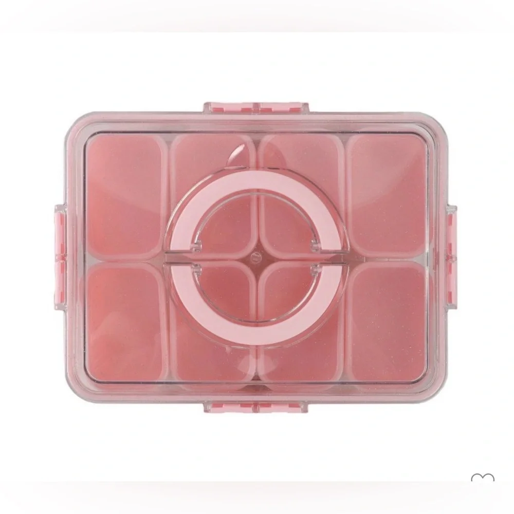 Cook With Color Sparkle with Lid Snack Box Food Storage Container Pink New!